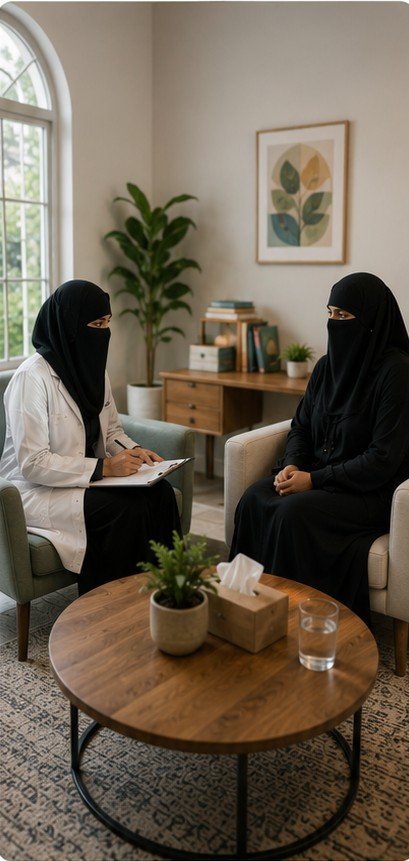A psychiatric consultation in a professional consulting room